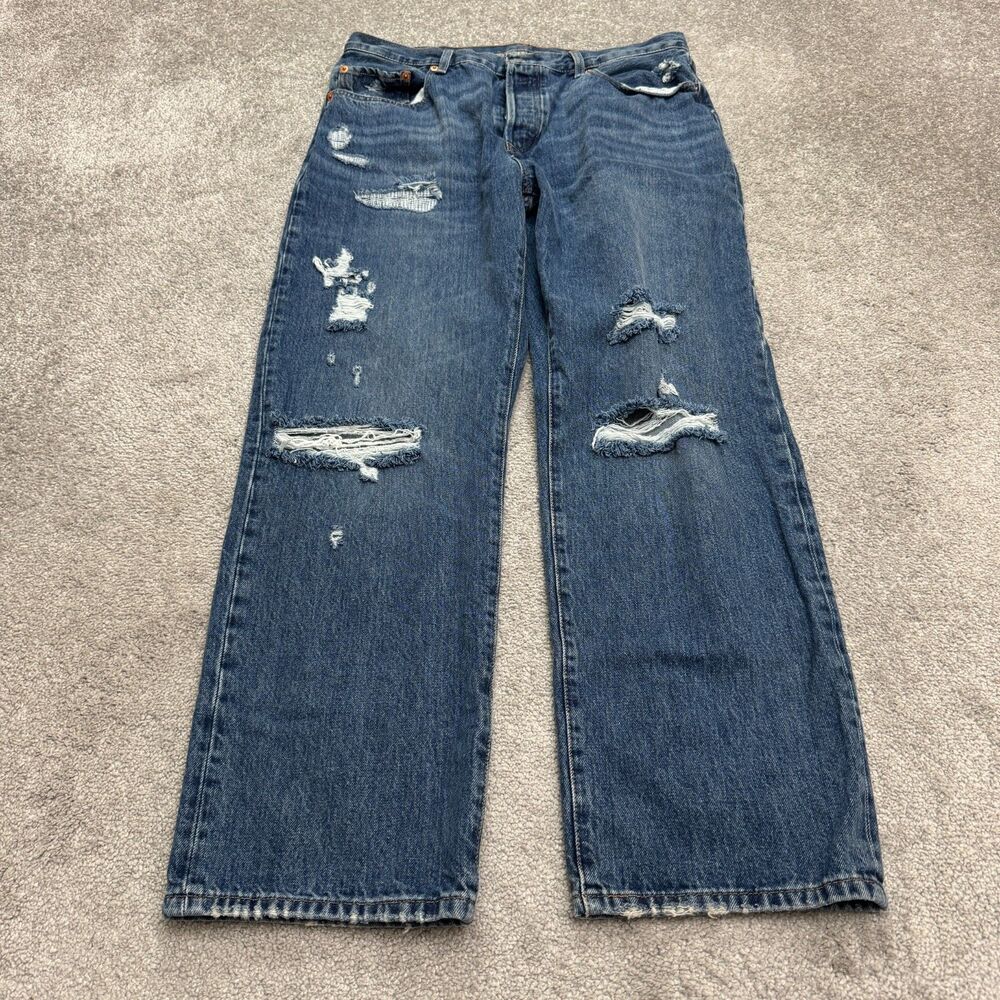 Men's Distressed Blue Jeans